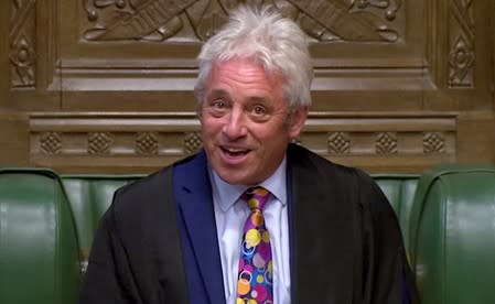 Speaker of the House of Commons John Bercow speaks in Parliament in London