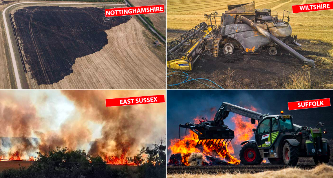 <em>Britain has been hit by a spate of field fires as temperatures surge (PA/SWNS)</em>