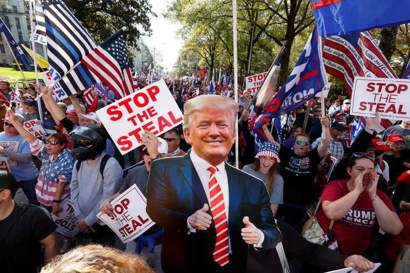 Supporters of U.S. President Trump protest in Atlanta, Georgia