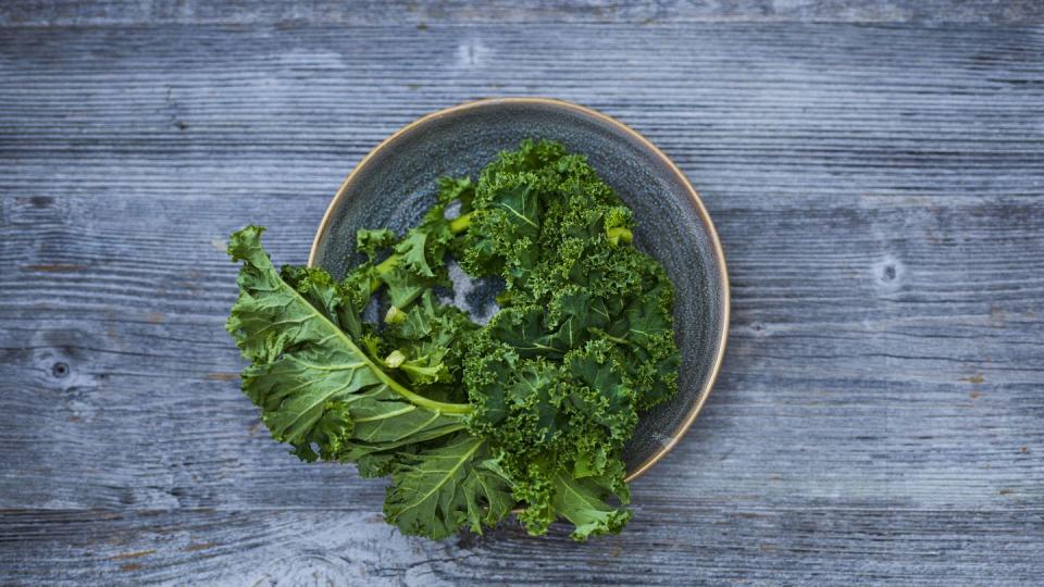 Kale leaves in bowl