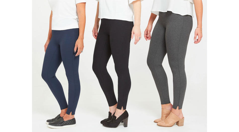 Spanx Ankle Length Ponte Hem Slit Leggings (Photo: QVC)