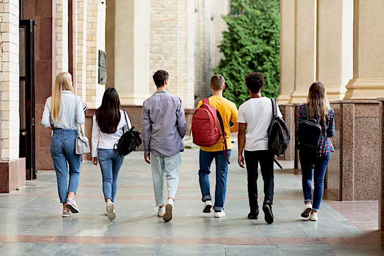 students on campus