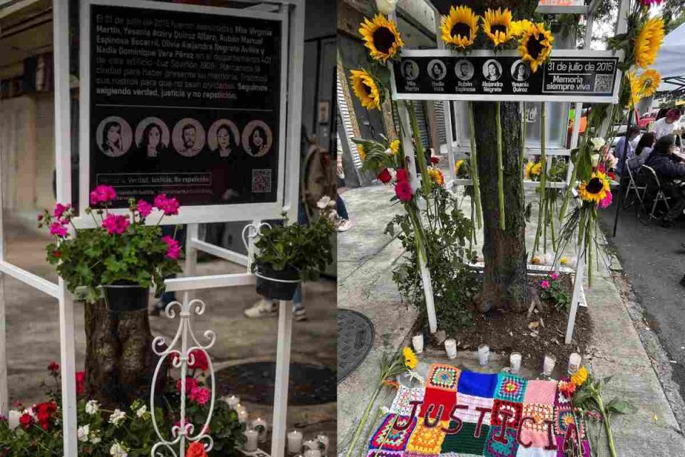 Así lucía el memorial en honor a las victimas del asesinato en la colonia Narvarte| Fotos: memorial.narvarte