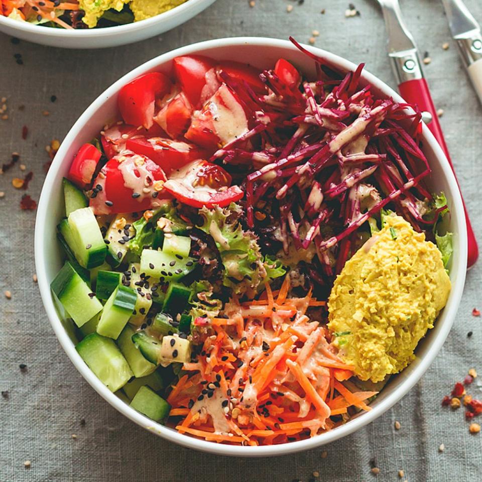 Black Rice Salad Bowl with Tahini Dressing