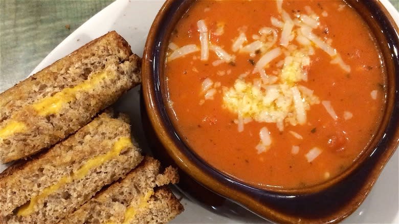 Tomato soup with grilled cheese