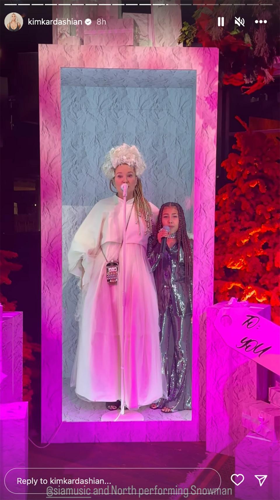 North West and Sia sing. Kim Kardashian/Instagram