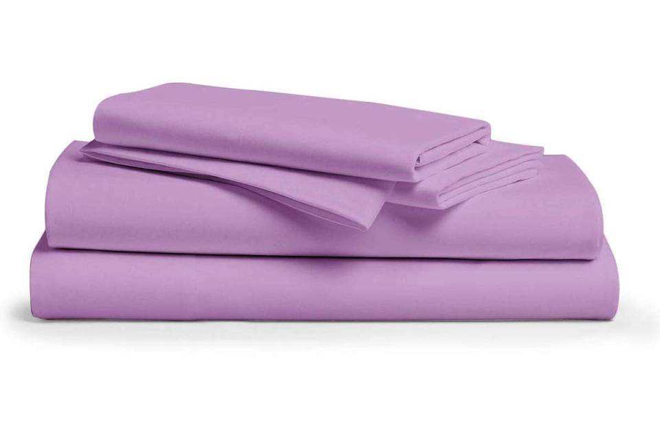 The sheet sets come in lilac, among many other colors—including classic white! (Photo: Amazon)