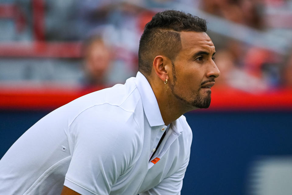 Nick Kyrgios is in hot water after his fiery antics in Cincinnati (Photo by David Kirouac/Icon Sportswire via Getty Images)