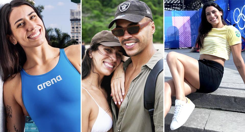 Ana Carolina Vieira and boyfriend Gabriel Santos at the Paris Olympics.