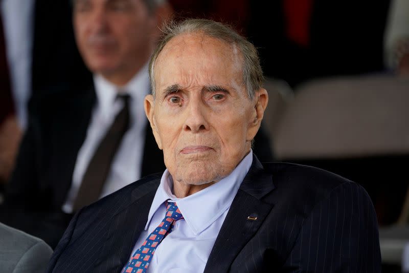 FILE PHOTO: Bob Dole attends welcome ceremony in honor of new Joint Chiefs Chairman Milley at Joint Base Myer-Henderson Hall, Virginia