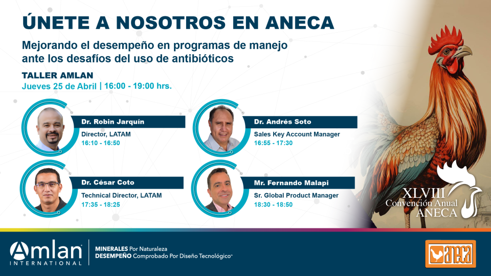 The convention is Mexico’s premier event in the poultry industry and is an ideal platform for Amlan to showcase its innovative mineral-based feed additives designed to optimize animal health.