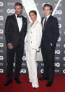 David wears a Tom Ford tux, while Victoria wears one of her own designs and Brooklyn's clad in a suit. <em>[Photo: Getty]</em>