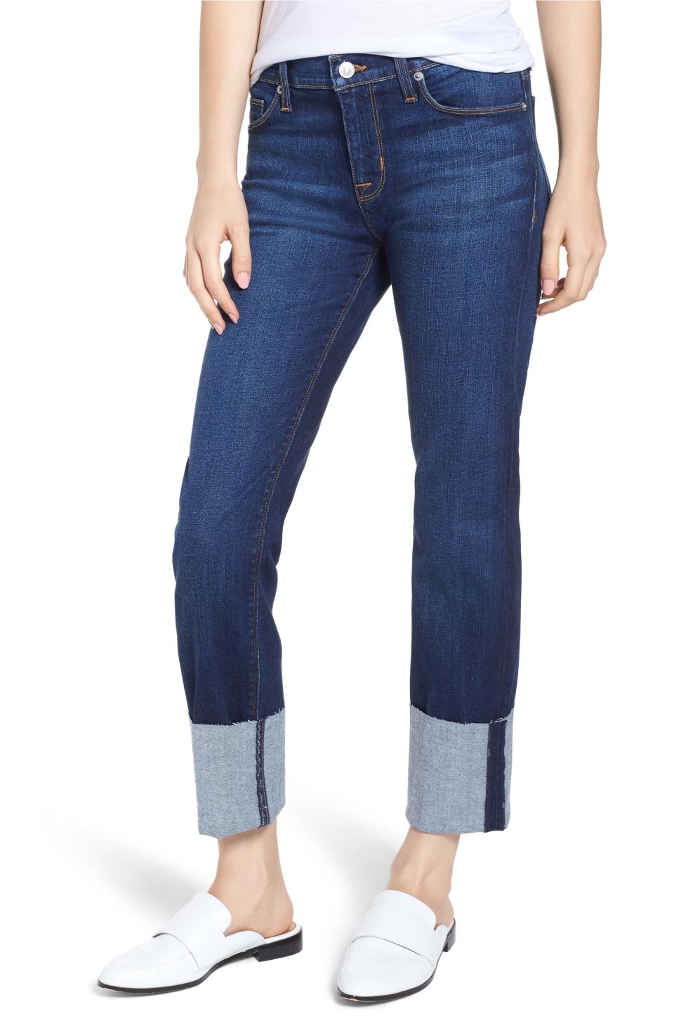 Hudson Jeans Tally Cuff Ankle Straight Leg Jeans, $215 $143.90, Nordstrom