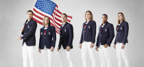 <p>In the Rio Opening Ceremony, Team USA athletes will sport navy blue blazers, white jeans and a striped T-shirt - all in red, white and blue, of course! (Ralph Lauren Polo) </p>