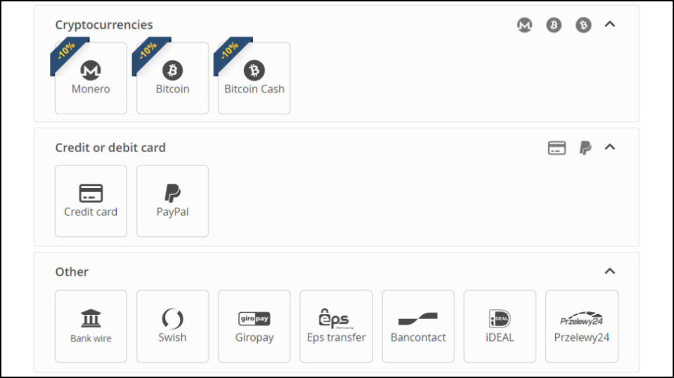 Mullvad Payment Options