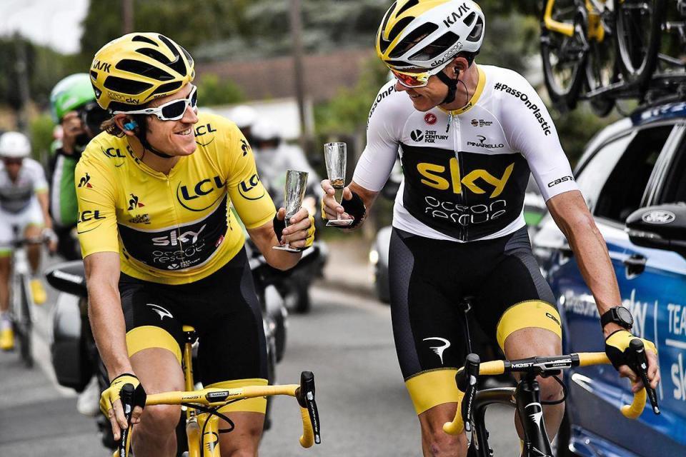 Geraint Thomas won the Tour de France as Chris Froome finished third (EPA)