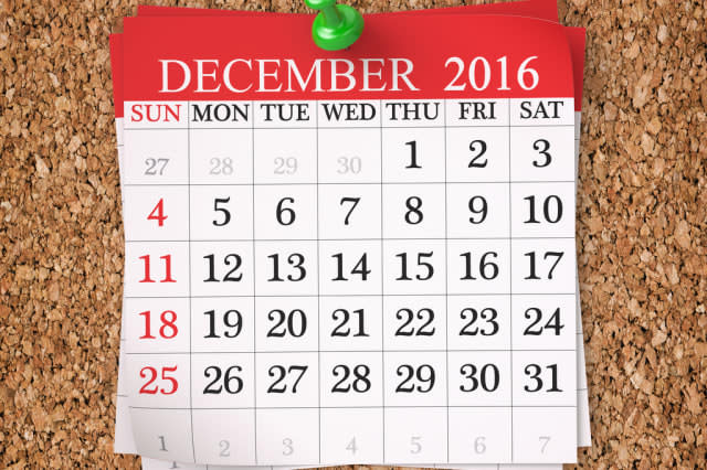 December 2016  Calendar