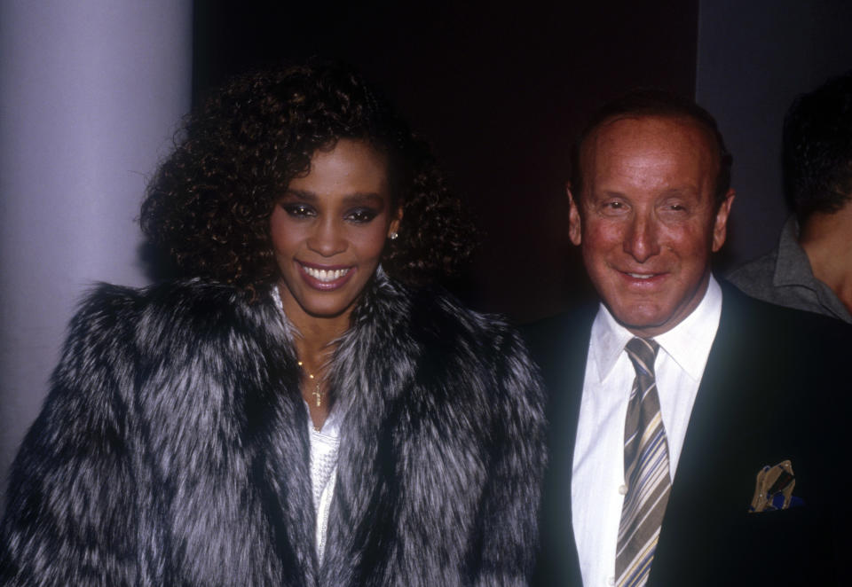 With Clive Davis in 1985