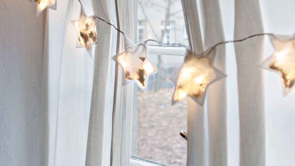 diy christmas window decorations star string lights