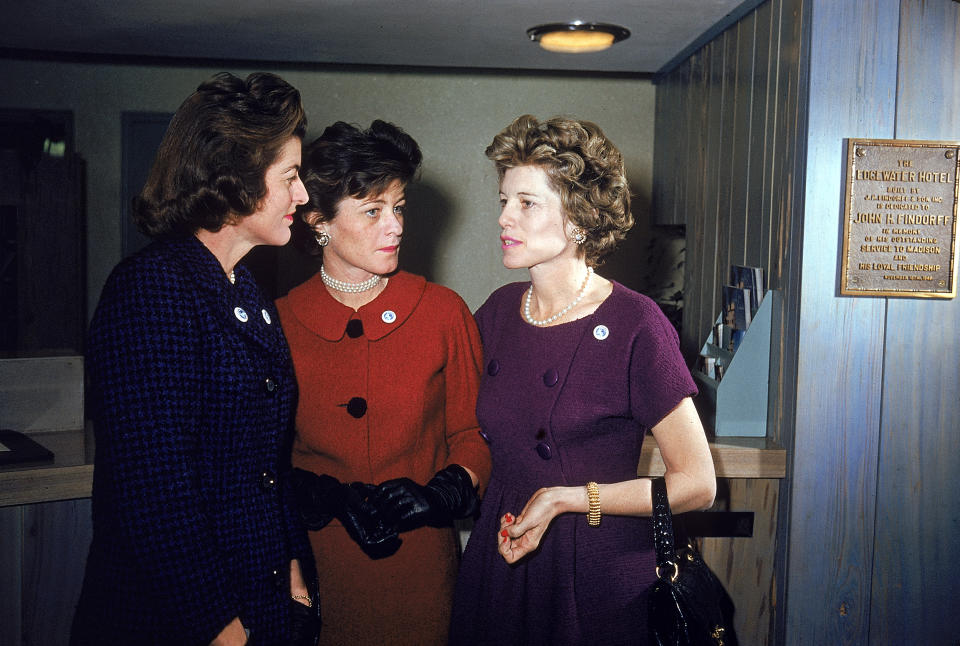 Kennedy sisters (L-R) Patricia Lawford Mrs Stephen Smith & (Stan Wayman / Getty Images)