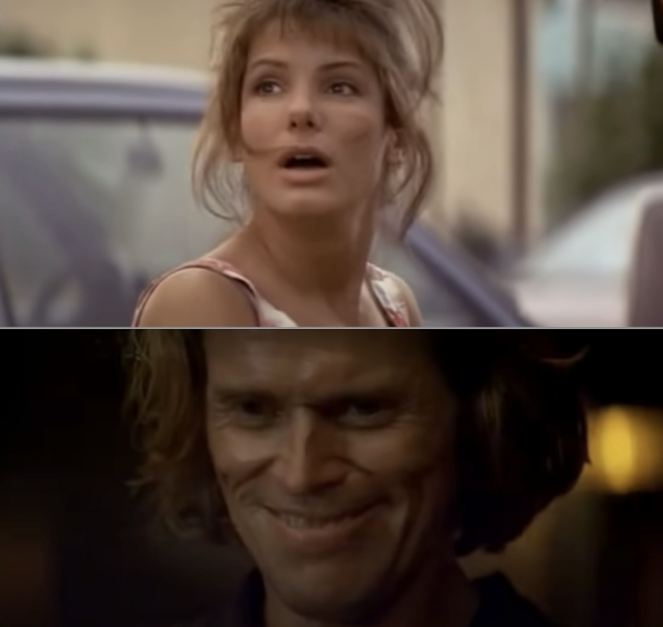 Sandra Bullock and Willem Dafoe in the movie