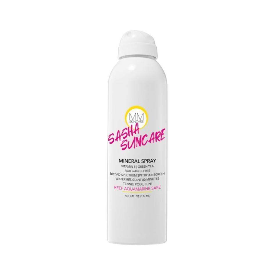 <p><strong>Sasha Suncare</strong></p><p>mmskincare.com</p><p><strong>$36.00</strong></p><p><a href="https://mmskincare.com/products/mmskincare-sasha-suncare-nourishing-sport-spray-spf-30" rel="nofollow noopener" target="_blank" data-ylk="slk:Shop Now;elm:context_link;itc:0" class="link ">Shop Now</a></p><p>Dr. Westbay likes this spray formula, saying, "this specific sunscreen is pregnancy safe and contains natural ingredients that protect the skin from the sun."</p><p><strong>What the Reviewers Are Saying:</strong></p><p>"Super easy to use spray bottle and really lightweight. I like that it doesn't feel heavy on my skin and it’s made with safe ingredients!" <em>—Ella </em></p>