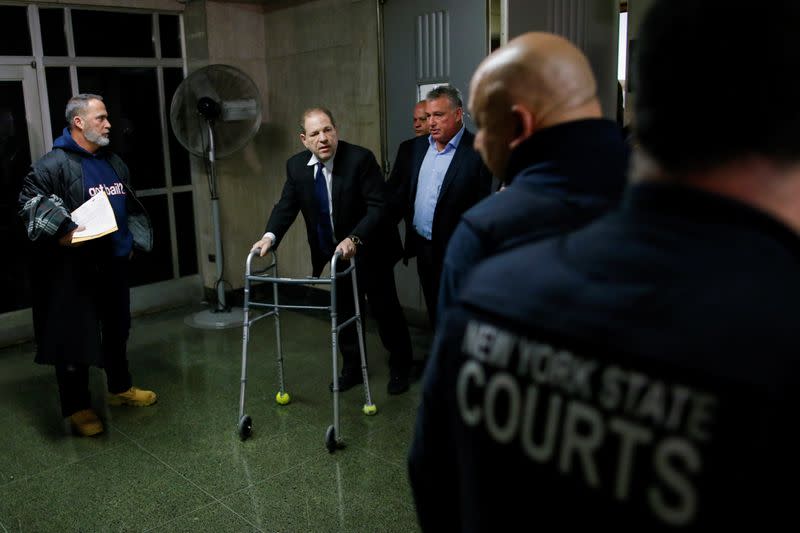 Film producer Weinstein exits the courtroom at the New York Supreme Court in New York