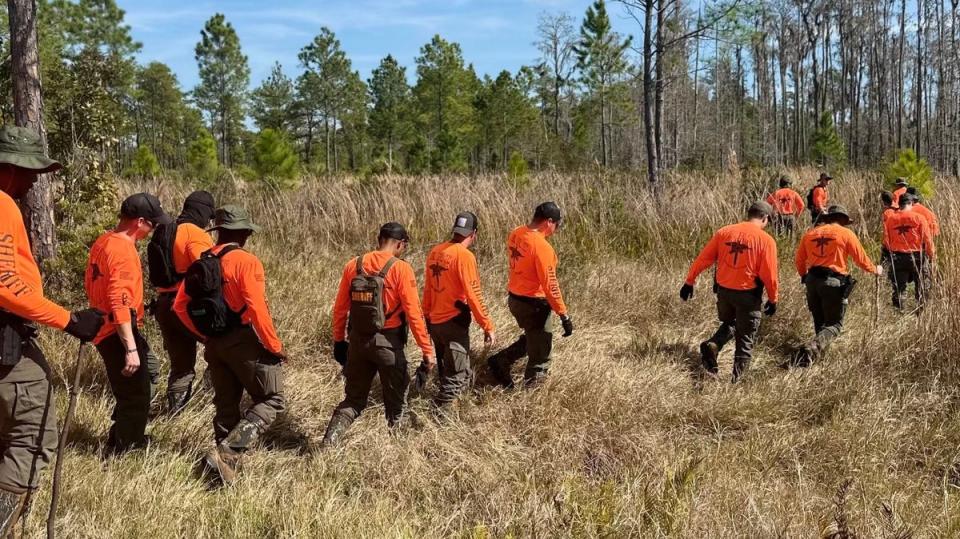 Orange County Sheriff’s Office deputies search woods in Kissimmee for missing teenager Madeline Soto (Orange County Sheriff’s Office/X)