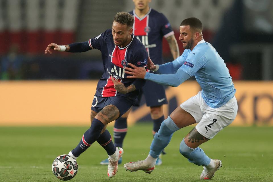 <p>Neymar gave Kyle Walker a torrid time in Paris</p> (Getty Images)