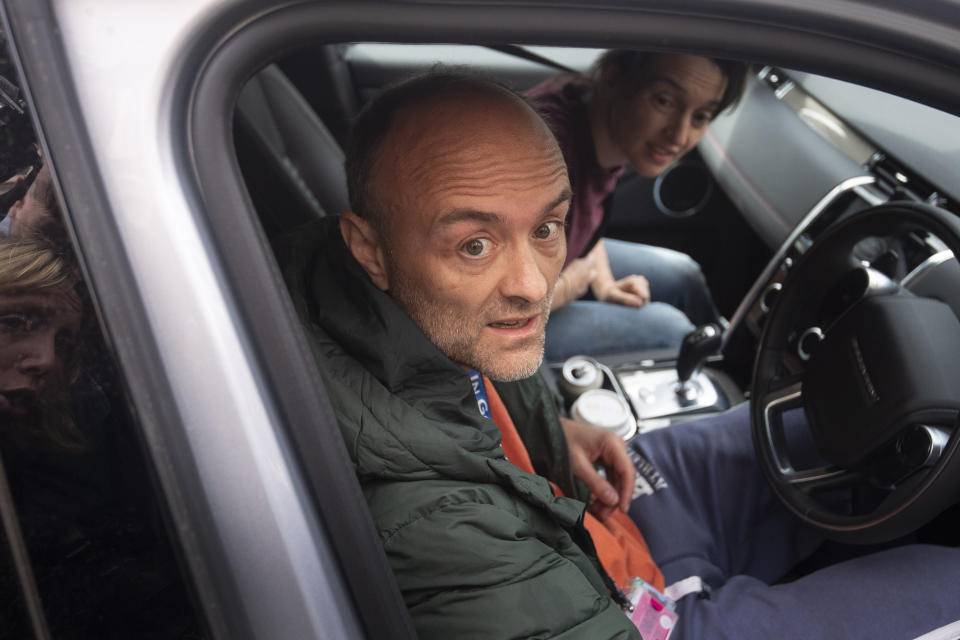 Prime Minister Boris Johnson's senior aid Dominic Cummings leaves his north London home, as lockdown questions continue to bombard the Government after it emerged that he travelled to his parents' home despite coronavirus-related restrictions. (Photo by Victoria Jones/PA Images via Getty Images)