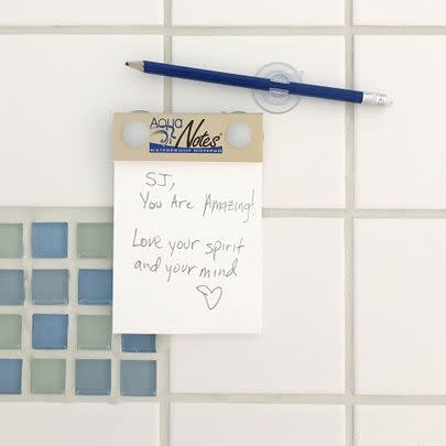 A waterproof shower notepad if you need to make your to-do list as you're shampooing