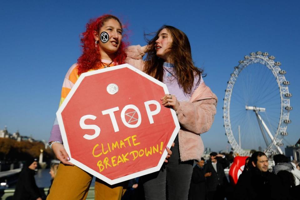 Demonstrators take part in the protest on Saturday (AFP/Getty Images)