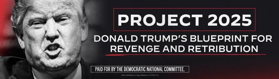 Image of DNC billboard tying Donald Trump to Project 2025