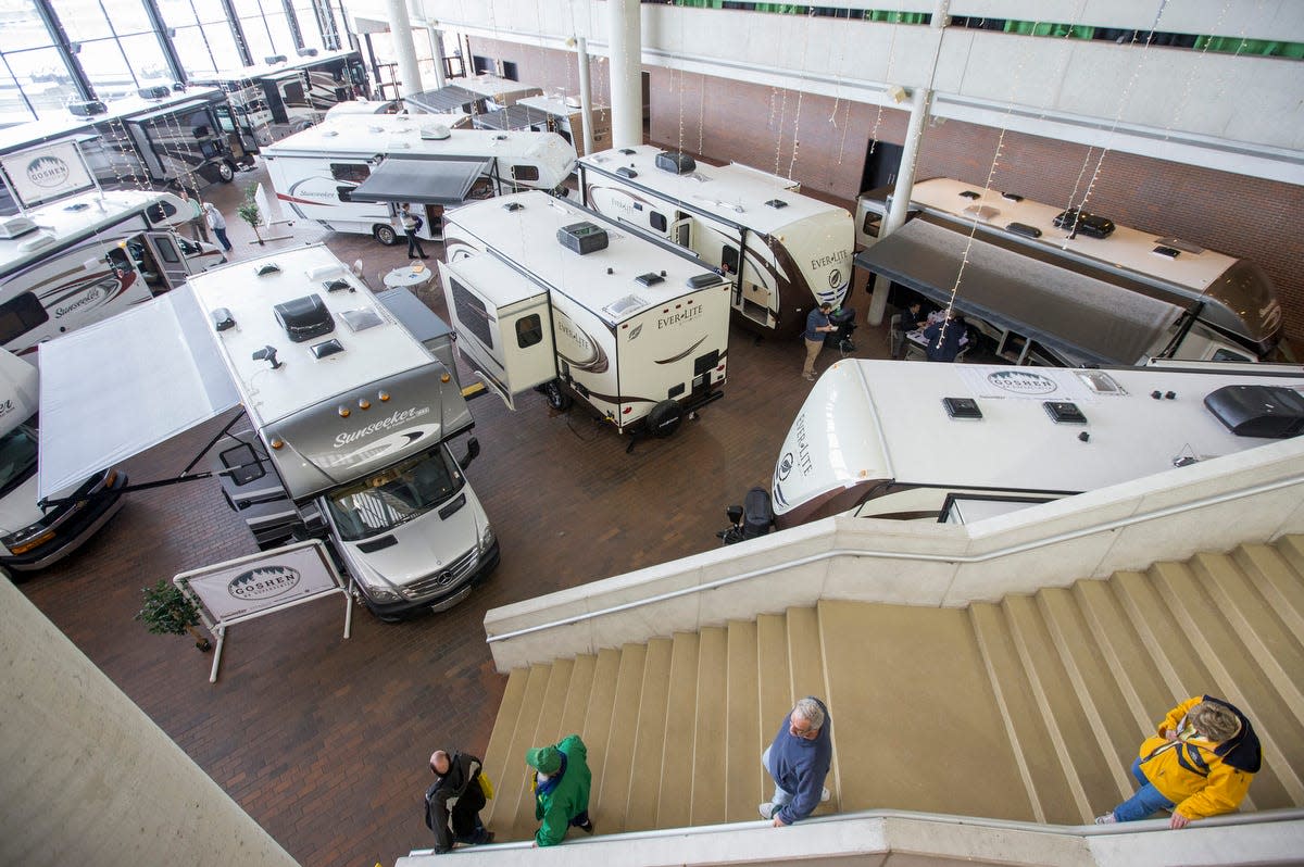 People check out RV's on display at 41st annual Valley RV Show at the Century Center on Friday, Jan. 16, 2015, in South Bend. SBT Photo/ROBERT FRANKLIN