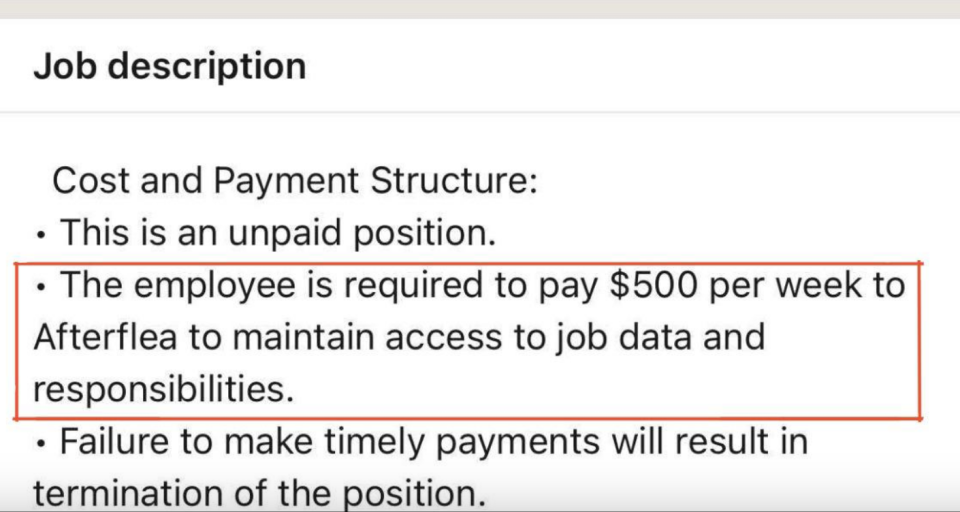 "The employee is required to pay $500..."