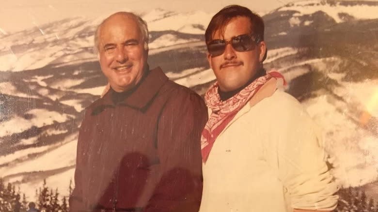 Andrew Zimmern with father in mountains