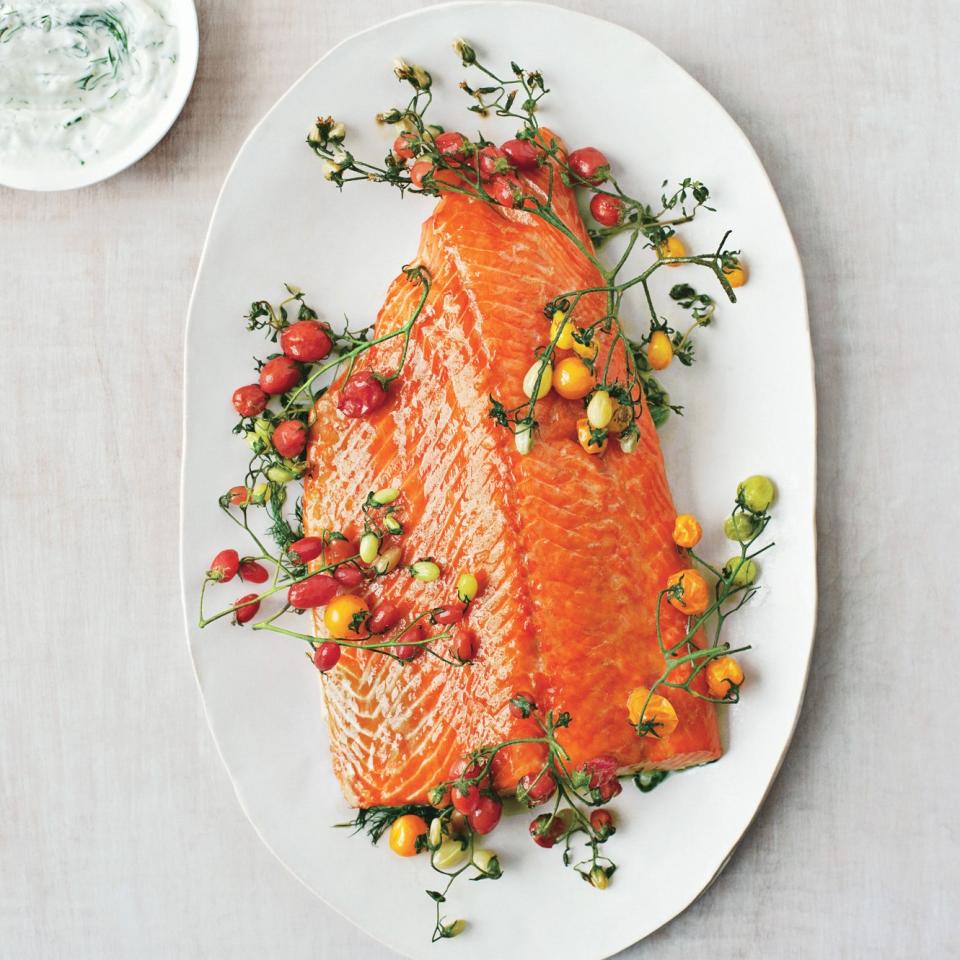 Slow-Roasted Salmon with Cherry Tomatoes and Couscous