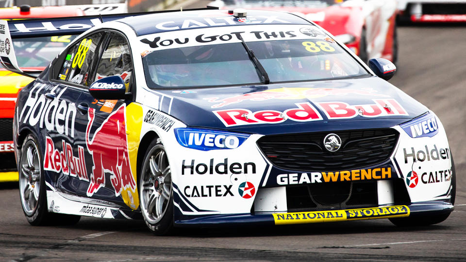 Jamie Whincup, pictured here driving the #88 Red Bull Holden Racing Team Holden Commodore at the Newcastle 500.