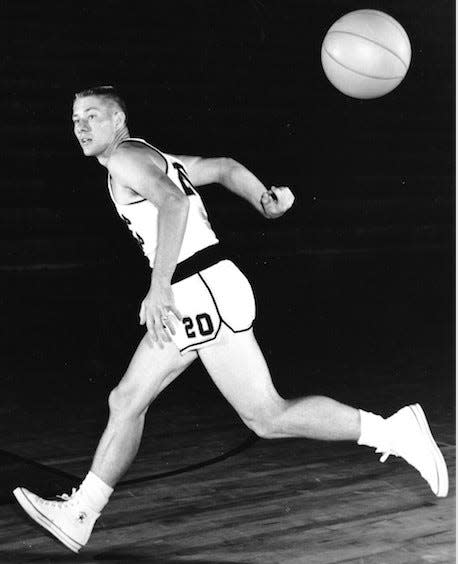 Gary Thompson would have a major impact on Phillips 66ers basketball history. As a player (1957-62) he would help lead the 66ers to two NIBL national titles, one AAU national crown, and be named a three-time AAU All-American. He returned as 66ers head coach (1964-68), leading the team through its final season (1967-68).
(Photo: Philllips photo)