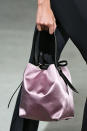 <p>A pink satin bucket bag from the Cushnie et Ochs FW18 show. (Photo: Getty Images) </p>