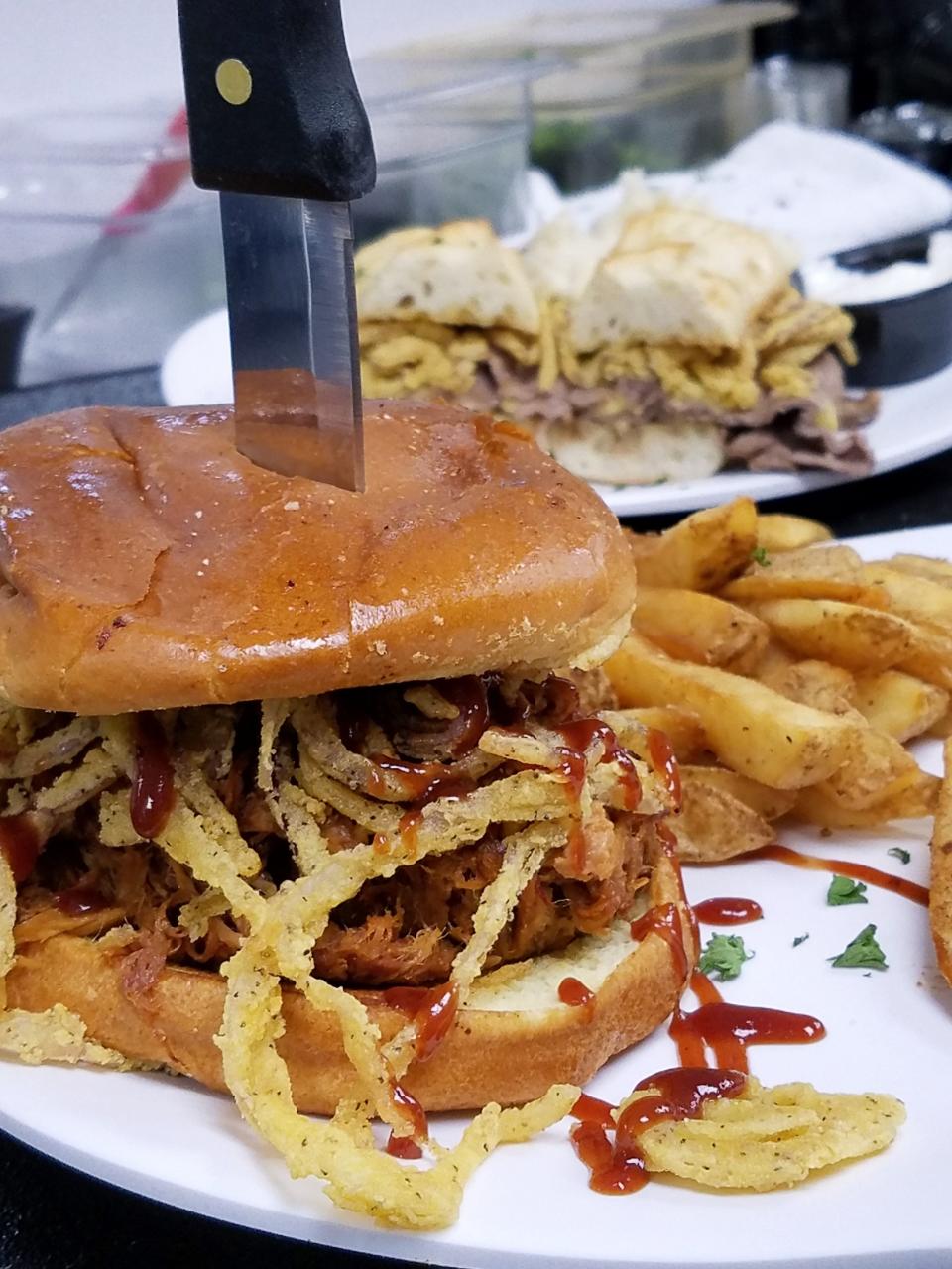 A big meaty burger from Prime Time Pub and Grill in Newburgh.