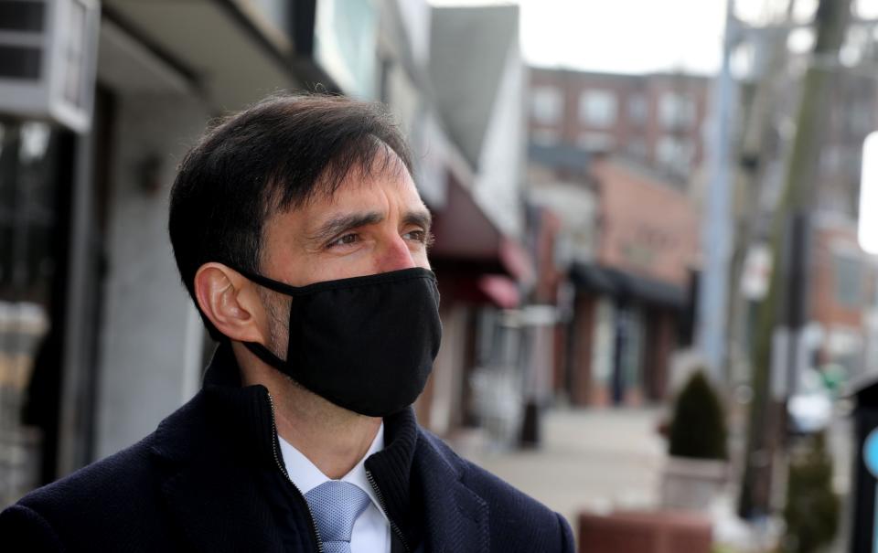 New Rochelle Mayor Noam Bramson remembers the early weeks of the COVID-19 pandemic as being surreal and unsettling, especially with New Rochelle finding itself at the center of an international story. Bramson, photographed Feb. 24, 2021, believes that it's unlikely that New Rochelle will be remembered primarily as an early epicenter of the coronavirus, as the pandemic spread nationwide within a matter of weeks.