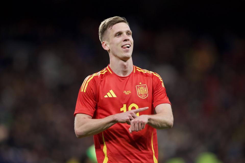 Dani Olmo in action for Spain at Euro 2024.