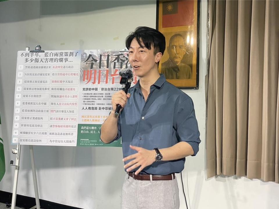 民進黨發言人吳崢強調，反貪腐是民進黨核心價值，賴清德總統已表達非常明確，背後也不會有任何政治力介入。（呂筱蟬攝）