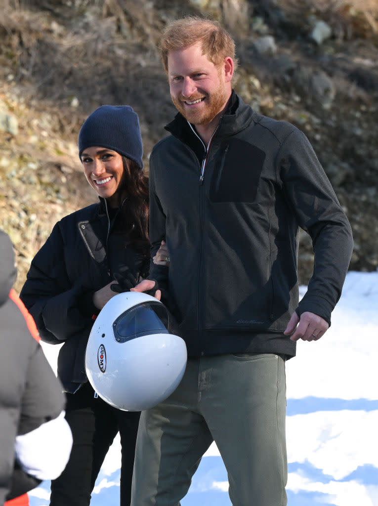 WHISTLER, BRITISH COLUMBIA - FEBRUARY 15: Prince Harry, Duke of Sussex and Meghan, Duchess of Sussex attend the Invictus Games One Year To Go Event on February 15, 2024 in Whistler, Canada. (Photo by Karwai Tang/WireImage)