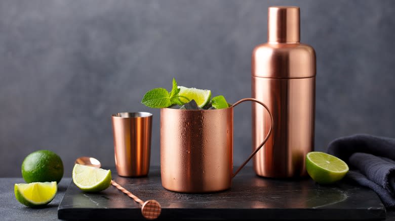 copper cocktail set
