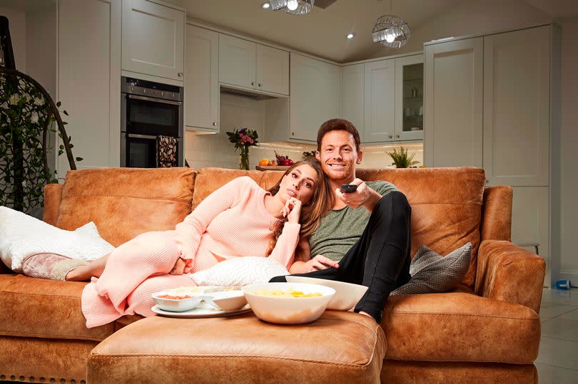 Stacey and Joe on couch on Gogglebox