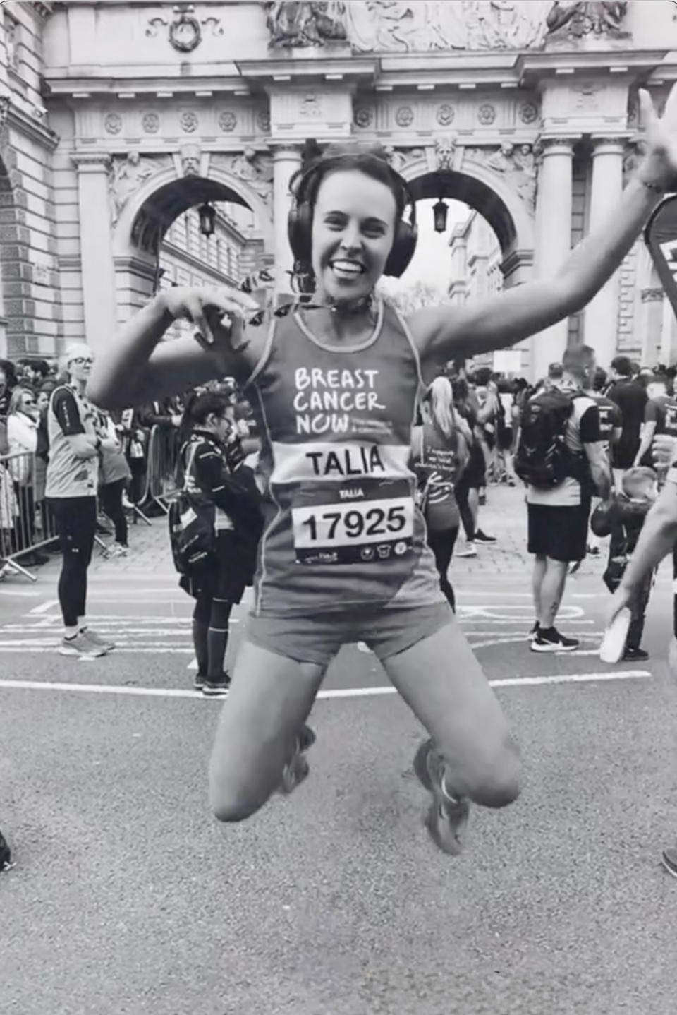 Lazarus ran a half marathon two years after an e-scooter crash left her unable to walk. (Talia Lazarus/SWNS)