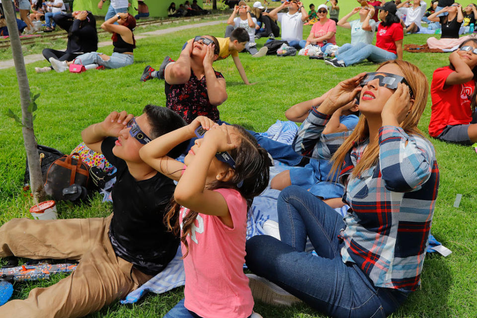Eclipse observers gather in Torreon, Mexico.  Millions of people have come to areas of North America that are in the path of totality, to experience a total solar eclipse
