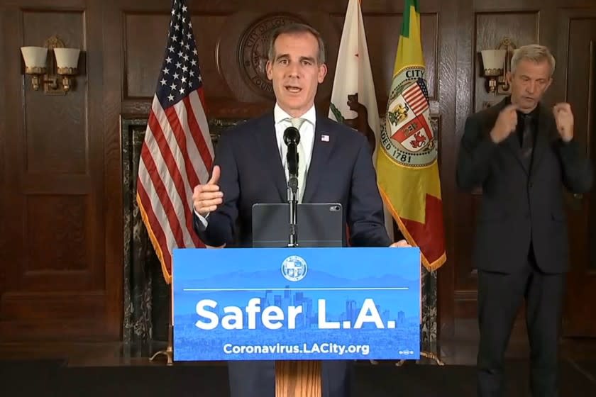 The requirement announced by L.A. Mayor Eric Garcetti came hours after county officials laid out the first steps to easing stay-at-home orders.